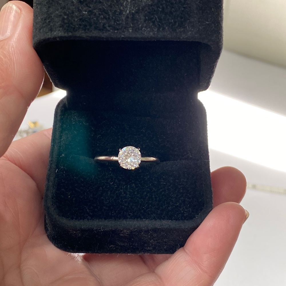 Vintage Uncas solitaire cubic zirconia ring
